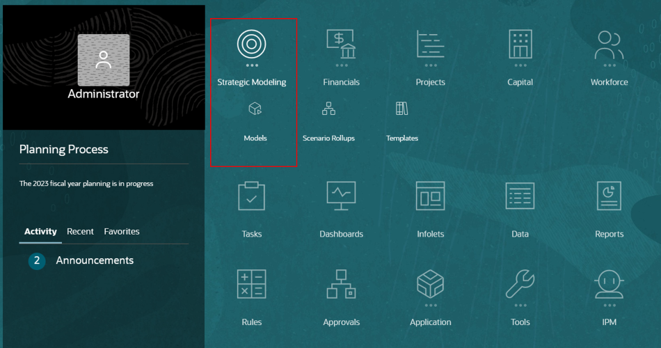 Navigating to Model View in Strategic Modeling